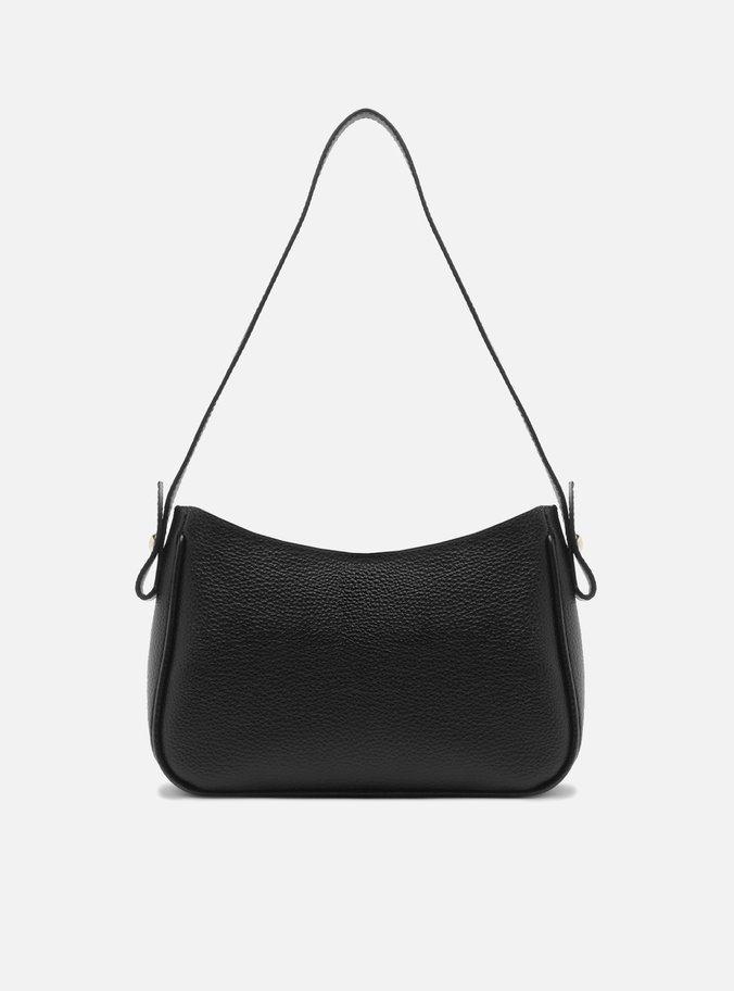 Bolsa Shoulder Preta Média Detalhe Camurça
