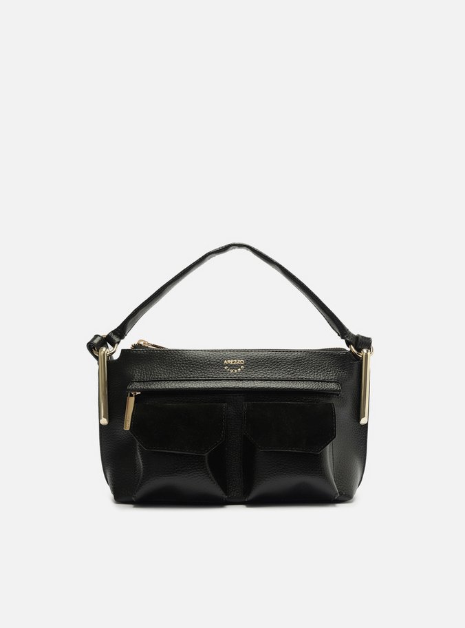 Bolsa Tiracolo Preta Média Bolsos Camurcina