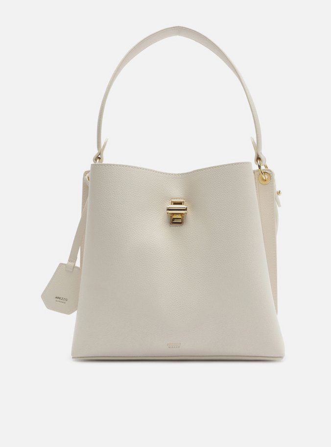 Bolsa Tote Off White Texturizada Grande Bag Charm