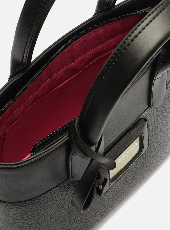 Bolsa Tote Preta Média Tag Verde