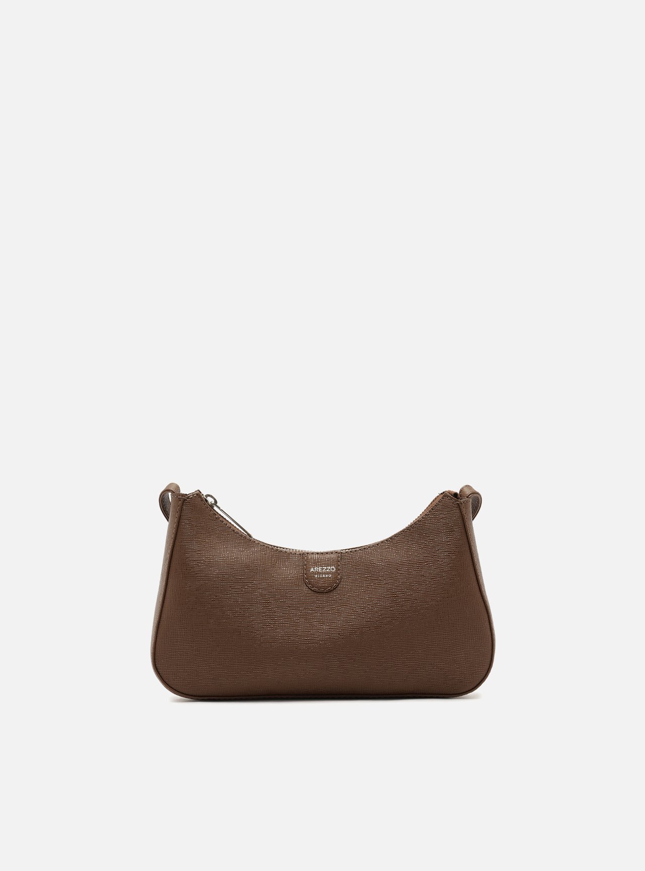 Bolsa Tiracolo Marrom Pequena Granulada — foto 1