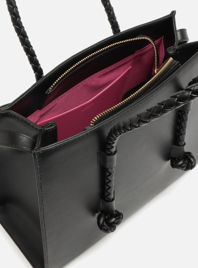 Bolsa Tote Preta Grande Alças Corda