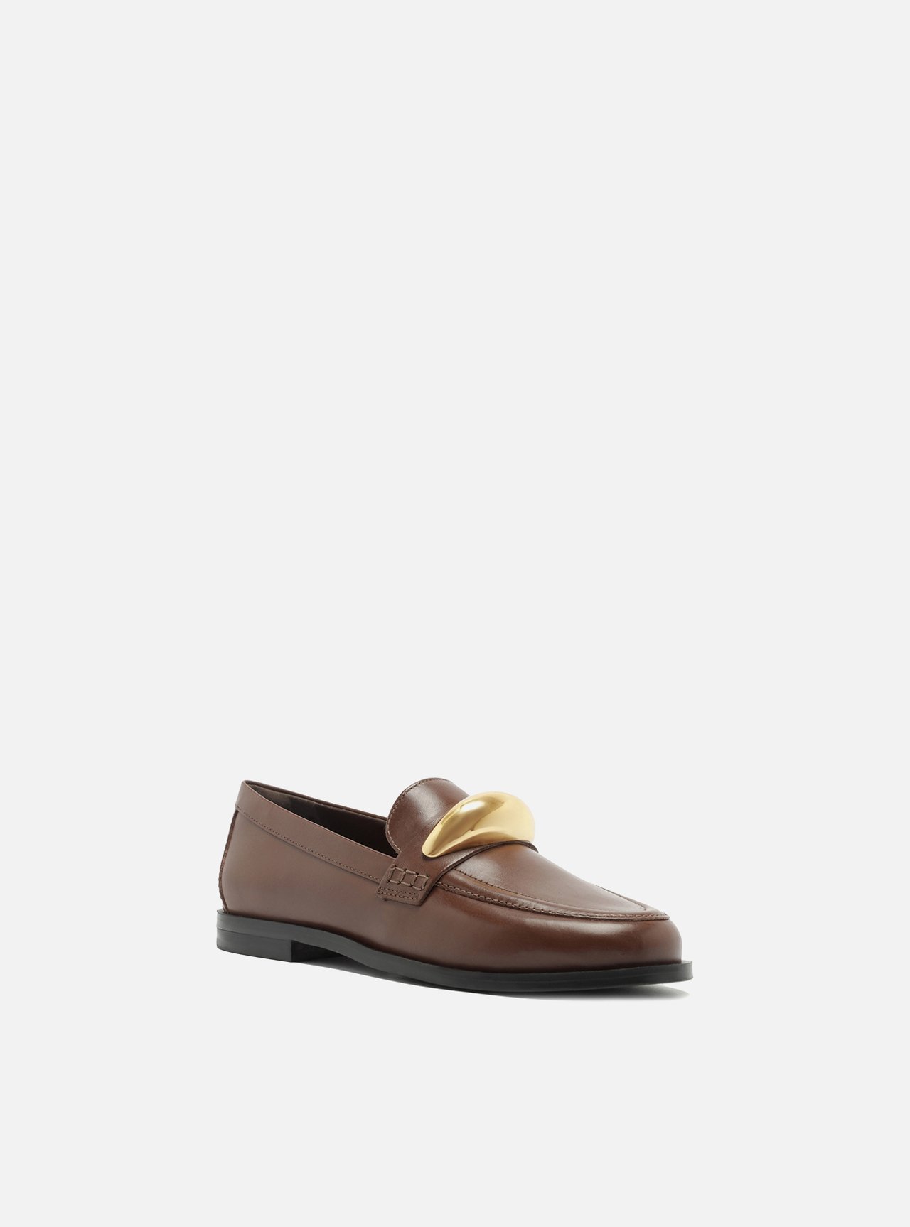 Mocassim Marrom Couro Metal Bold Silvia Braz — foto 2