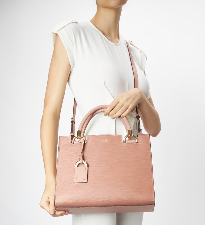 Bolsa Couro Tote Abraccio Rose Blush