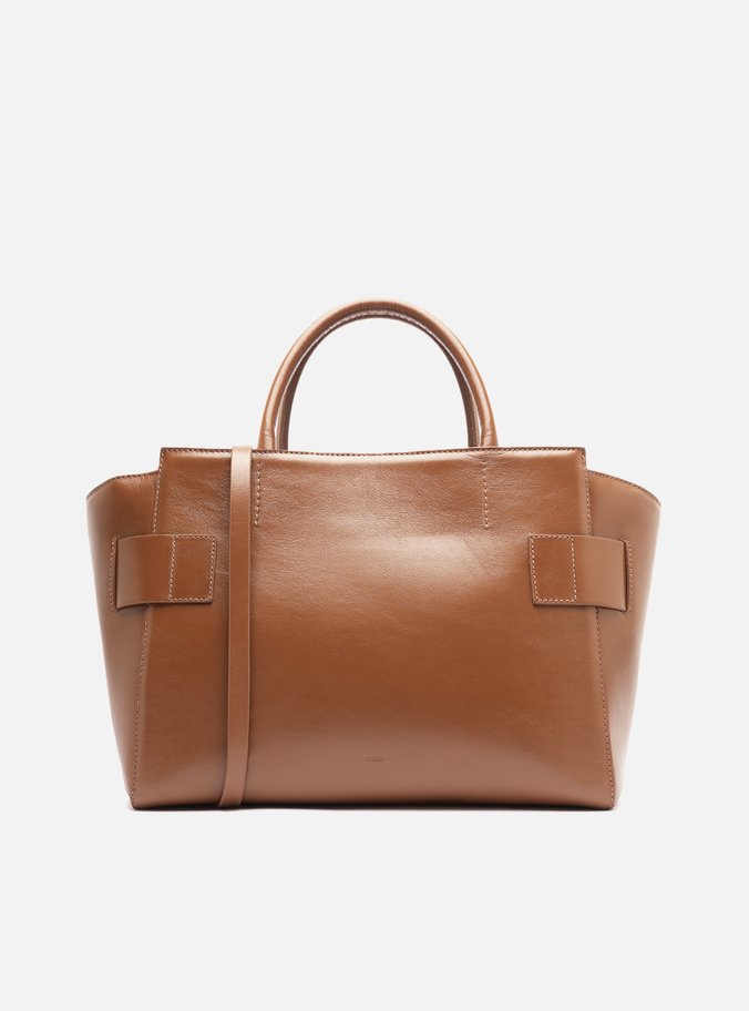 Bolsa Tote Preta Couro Grande Fivelas