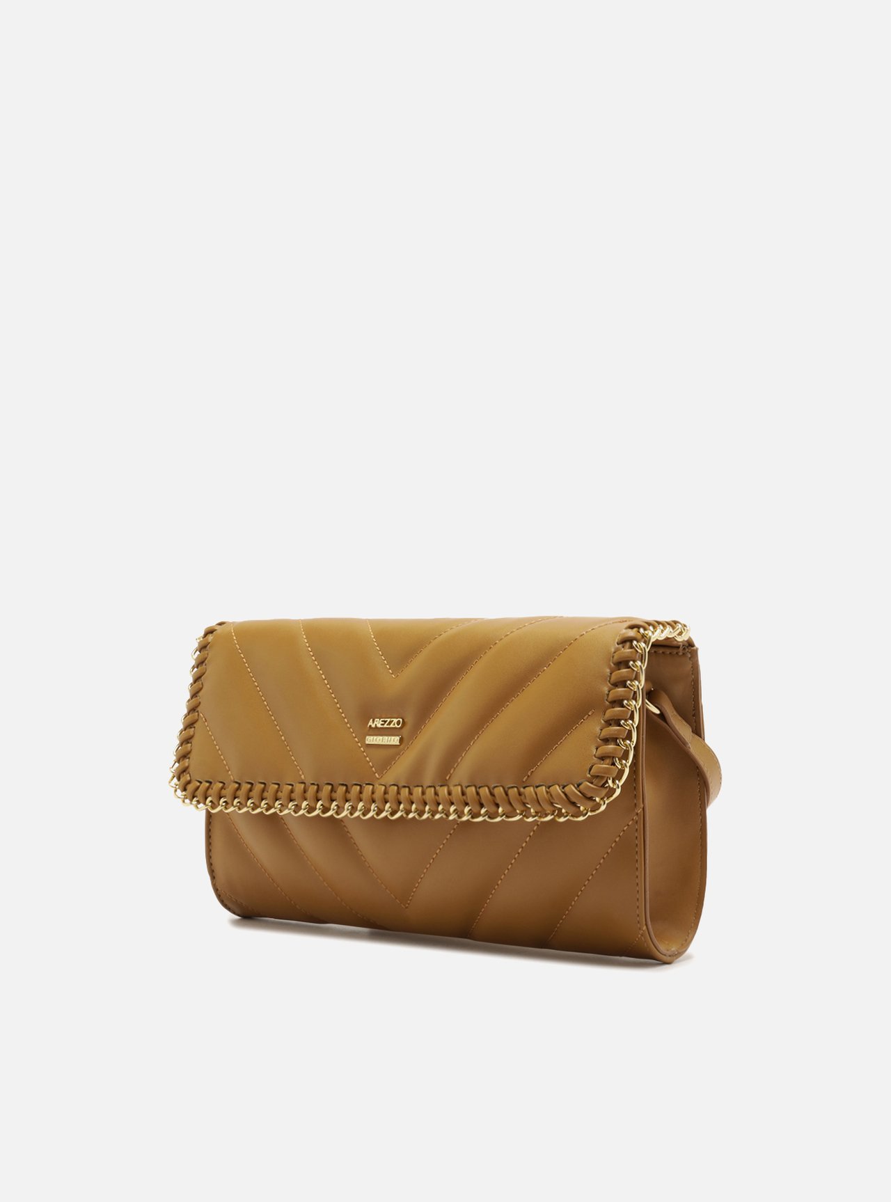 Bolsa Tiracolo Marrom Média Matelassê Corrente — foto 2