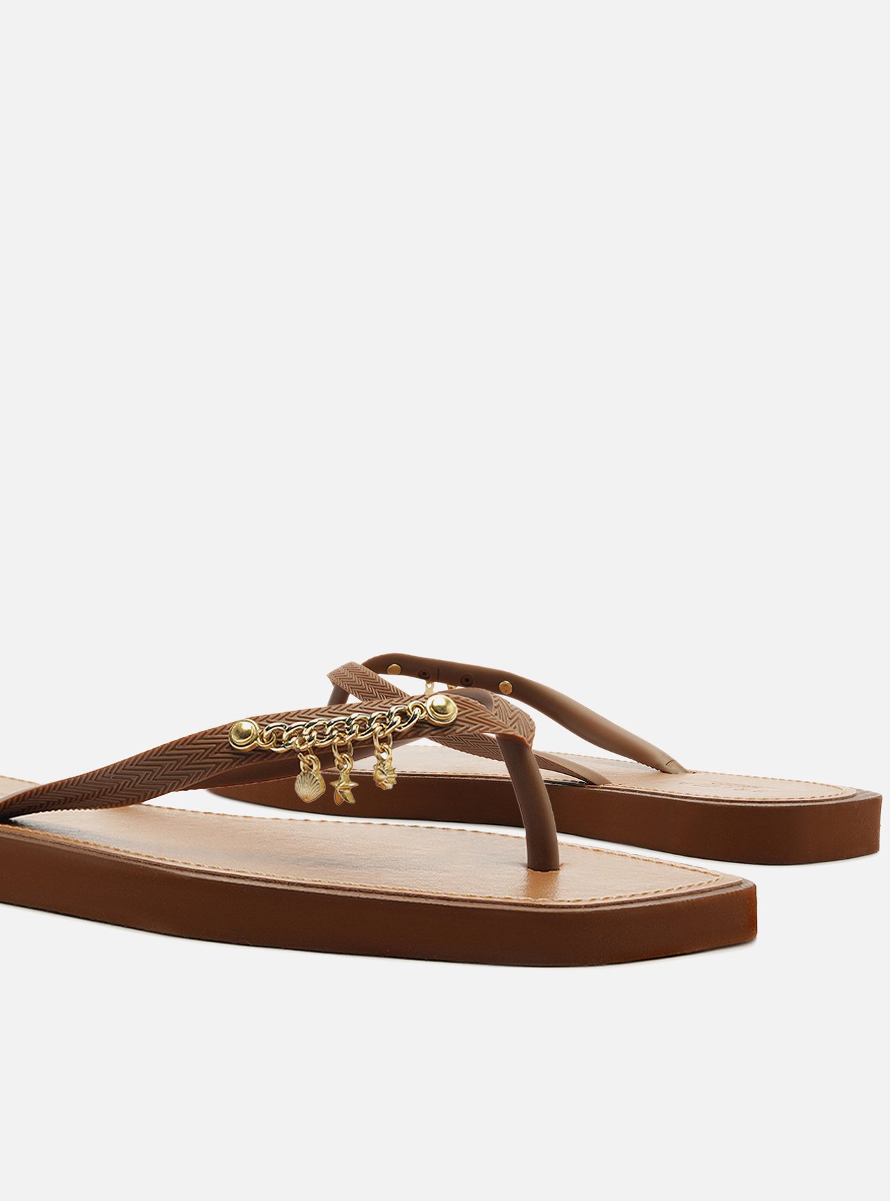 Chinelo de Dedo Marrom Recouro Square Pins — foto 4