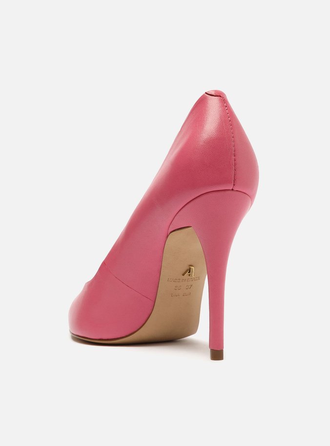 Scarpin Rosa Pink Couro Salto Alto Fino Color