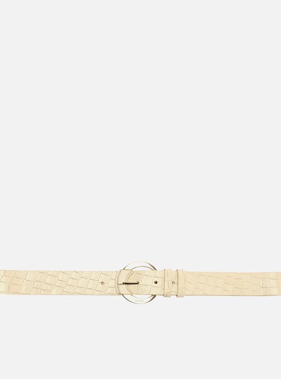 Cinto Off-White Couro Croco Abbraccio