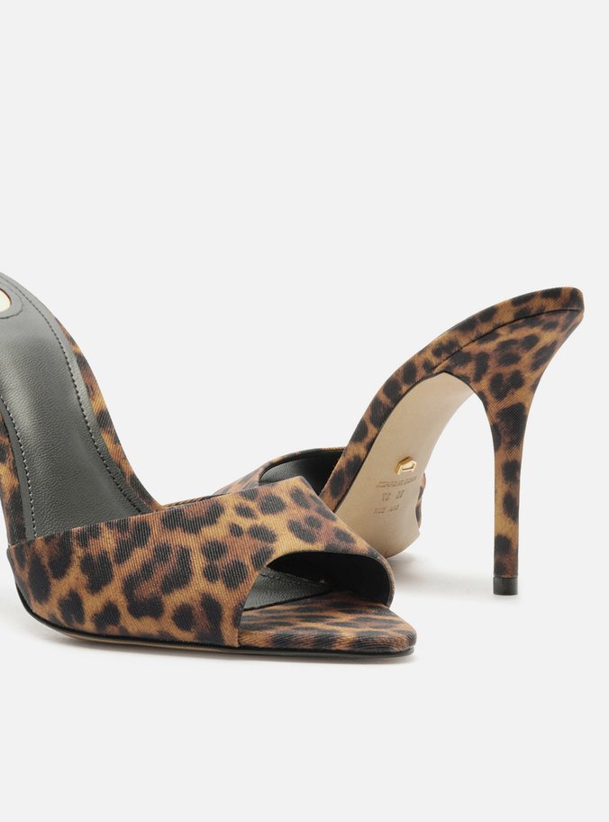 Mule Animal Print Salto Alto Fino