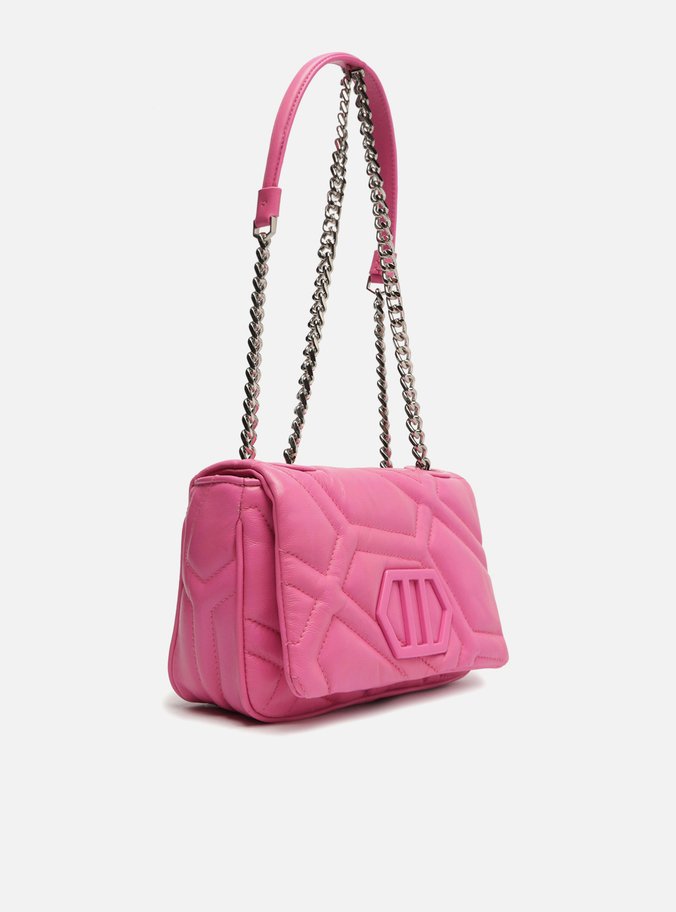Bolsa Tiracolo Rosa Couro Emma Média