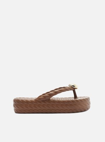 Sandália Marrom Flatform Marrocos Mid