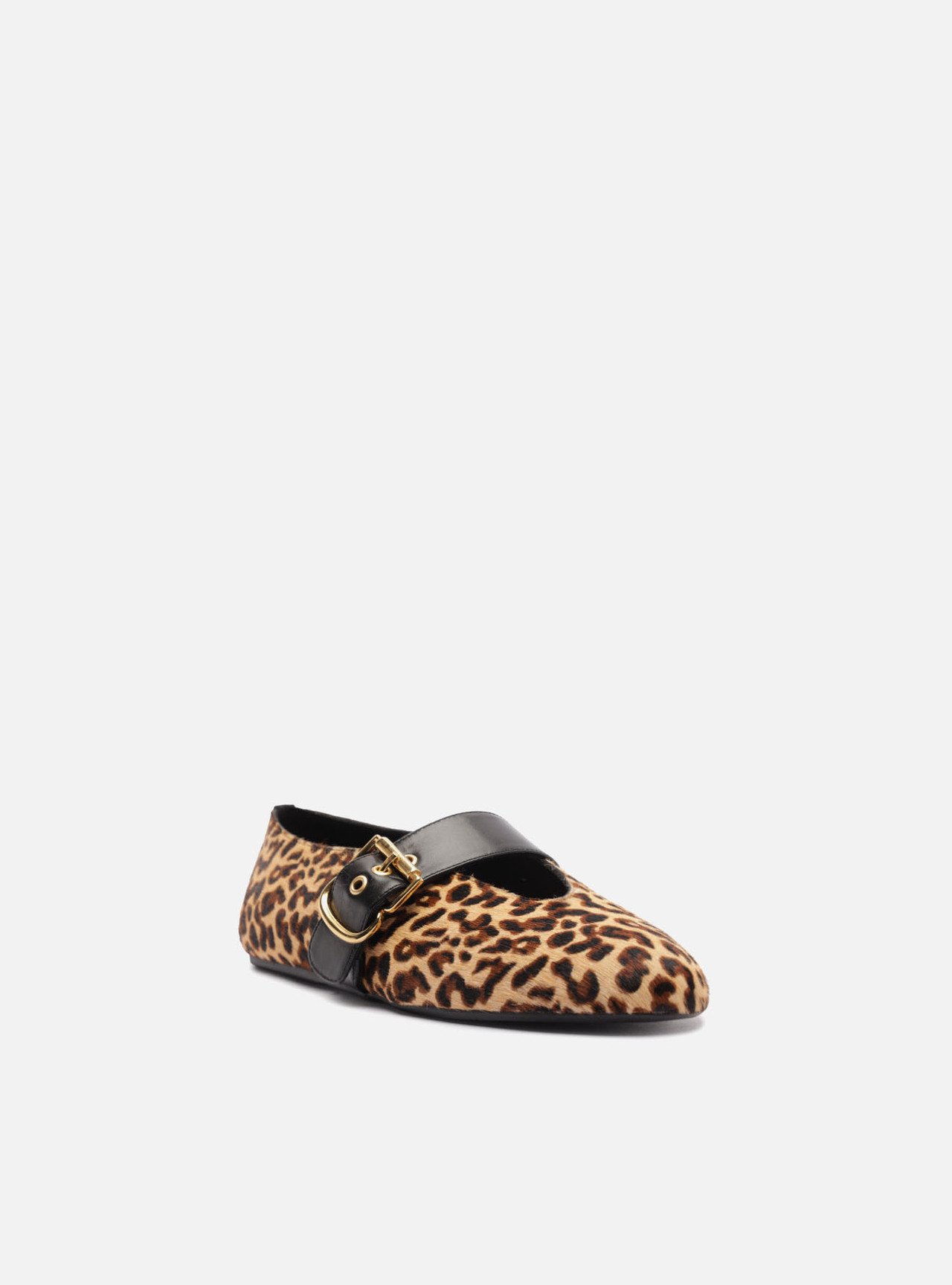 Sapatilha Animal Print Pelo Fivela Dourada — foto 2