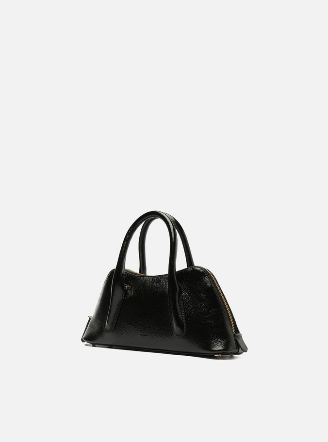 Bolsa Tote Preta Couro Média Modern
