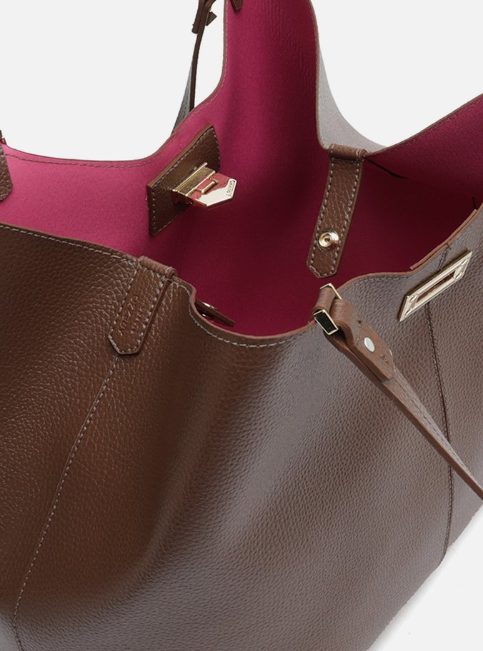 Bolsa Shopping Marrom Grande Encaixe Metal