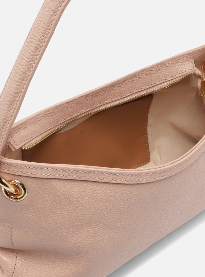 Bolsa Tiracolo Couro Rosa Média