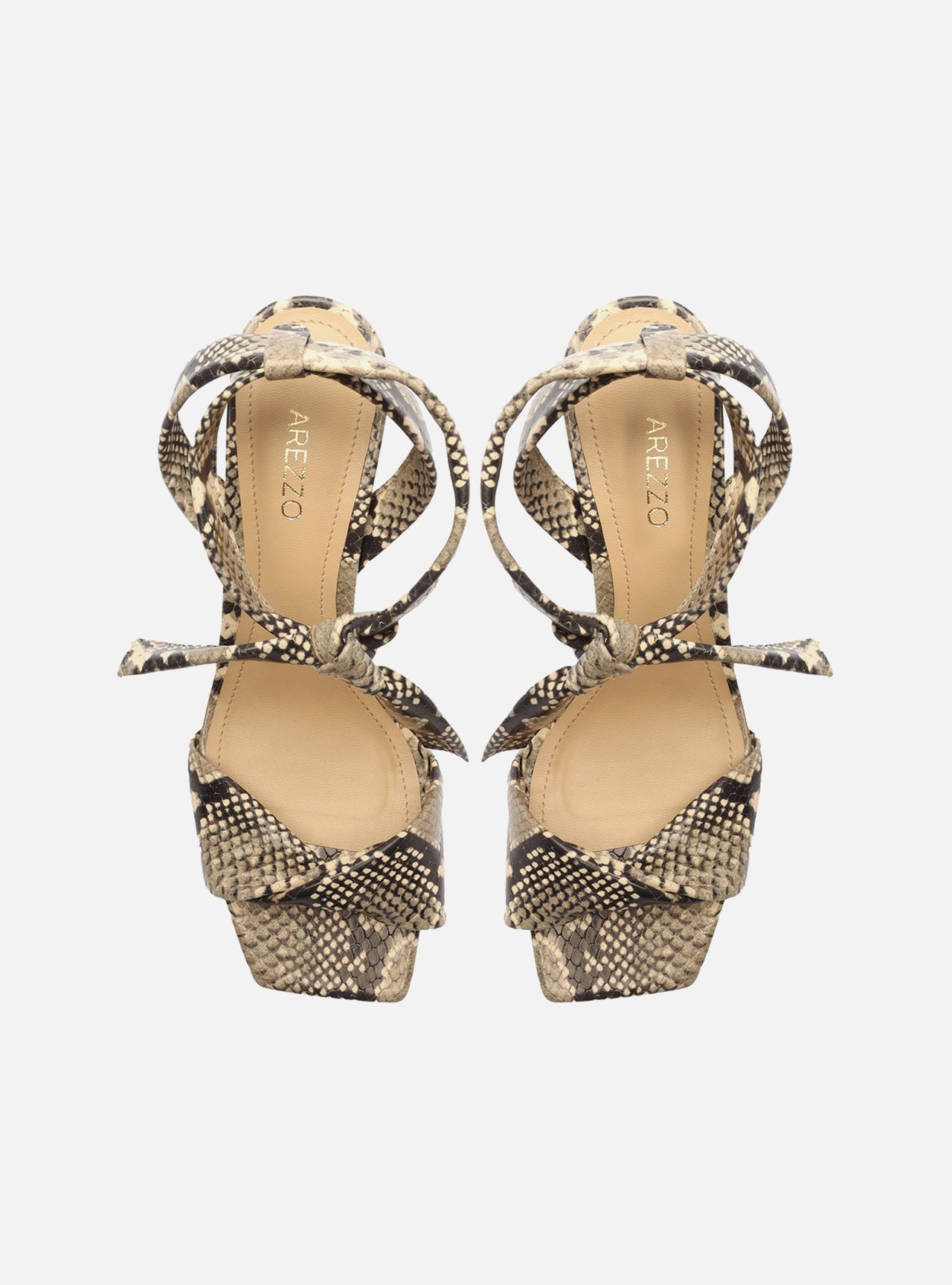Sandália Snake Salto Alto Bloco Lace Up — foto 5