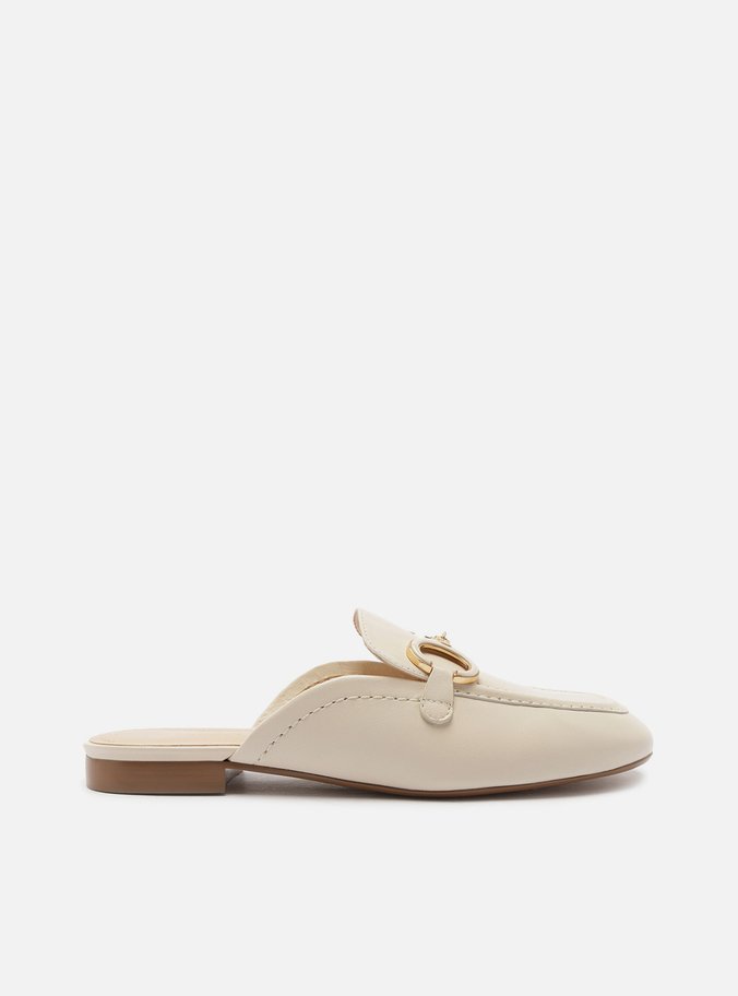 Mule Branca Couro Brid o Met lico Arezzo