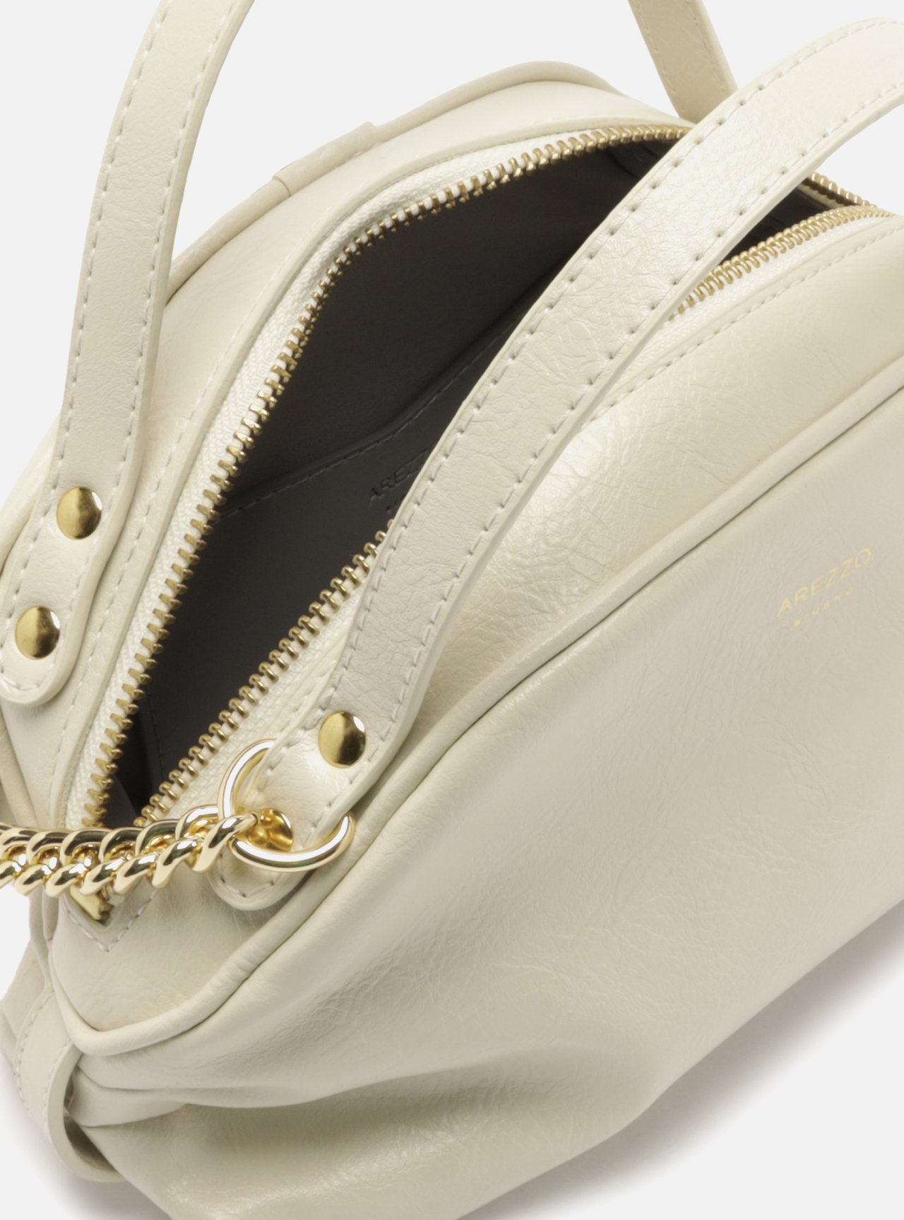 Bolsa Tiracolo Off White Pequena Corrente Dourada — foto 4