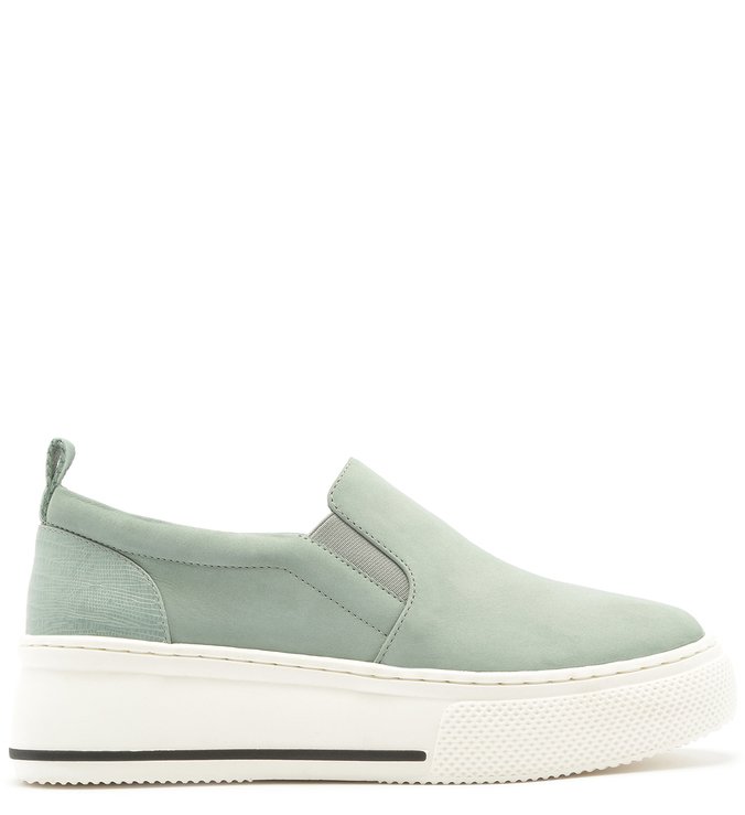Tênis Salto Baixo Feminino Nobuck Azul