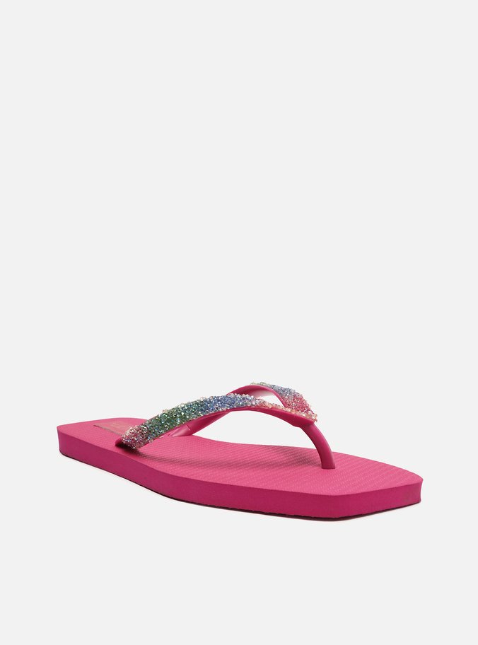 Chinelo de Dedo Roxo Tiras Color Square Brizza Triya