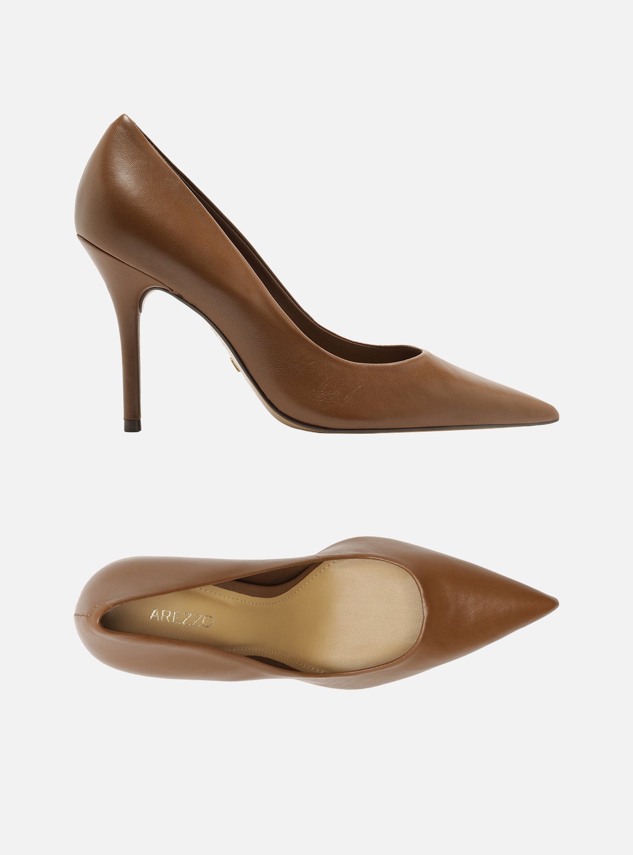 Scarpin Marrom Couro Salto Fino — foto 5