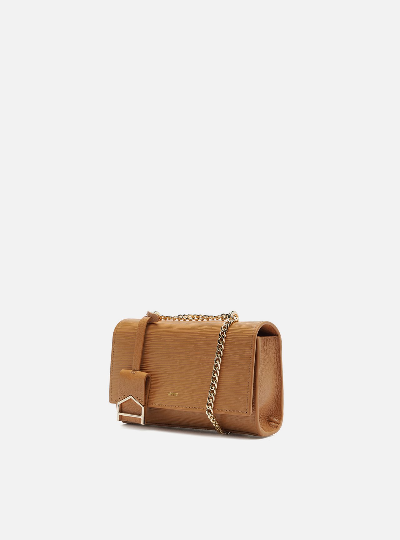 Bolsa Tiracolo Marrom Clara Couro Abraccio Pequena — foto 2