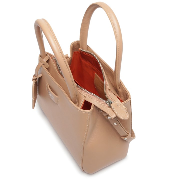 Bolsa Tiracolo Nude Couro Estruturada Ambar