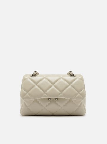 Bolsa Tiracolo Branca Couro Mizz Média