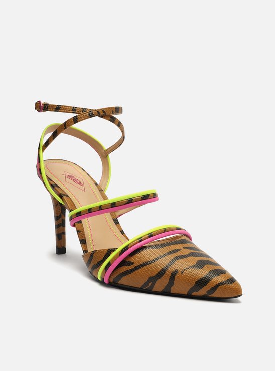 Scarpin Animal Print Salto Fino Tiras