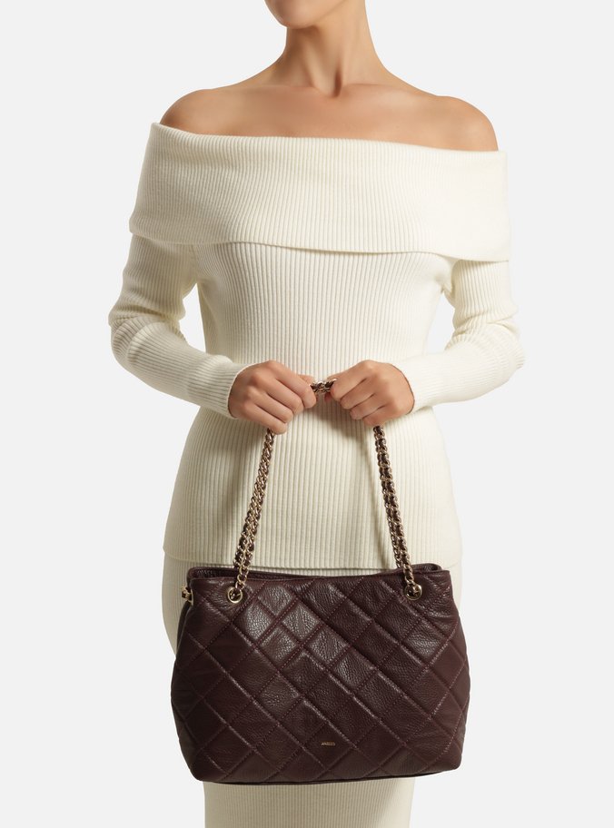 Bolsa Tote Bordô Couro Matelassê Gab Média
