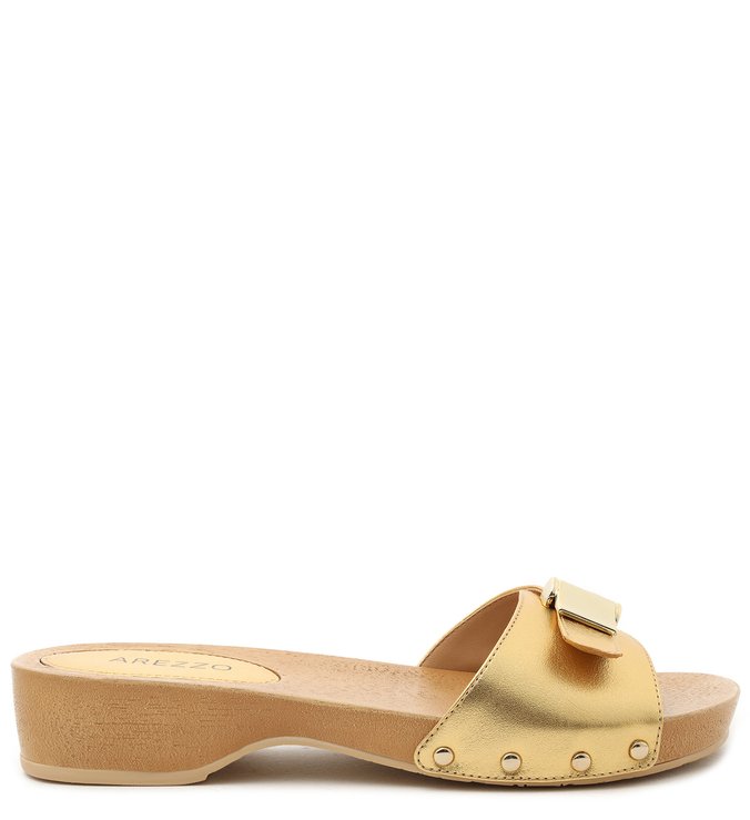 sandalia arezzo dourada
