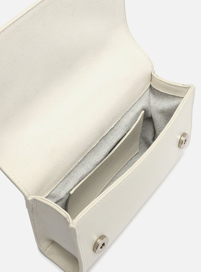 Bolsa Tiracolo Branca Couro Wave Abraccio Pequena