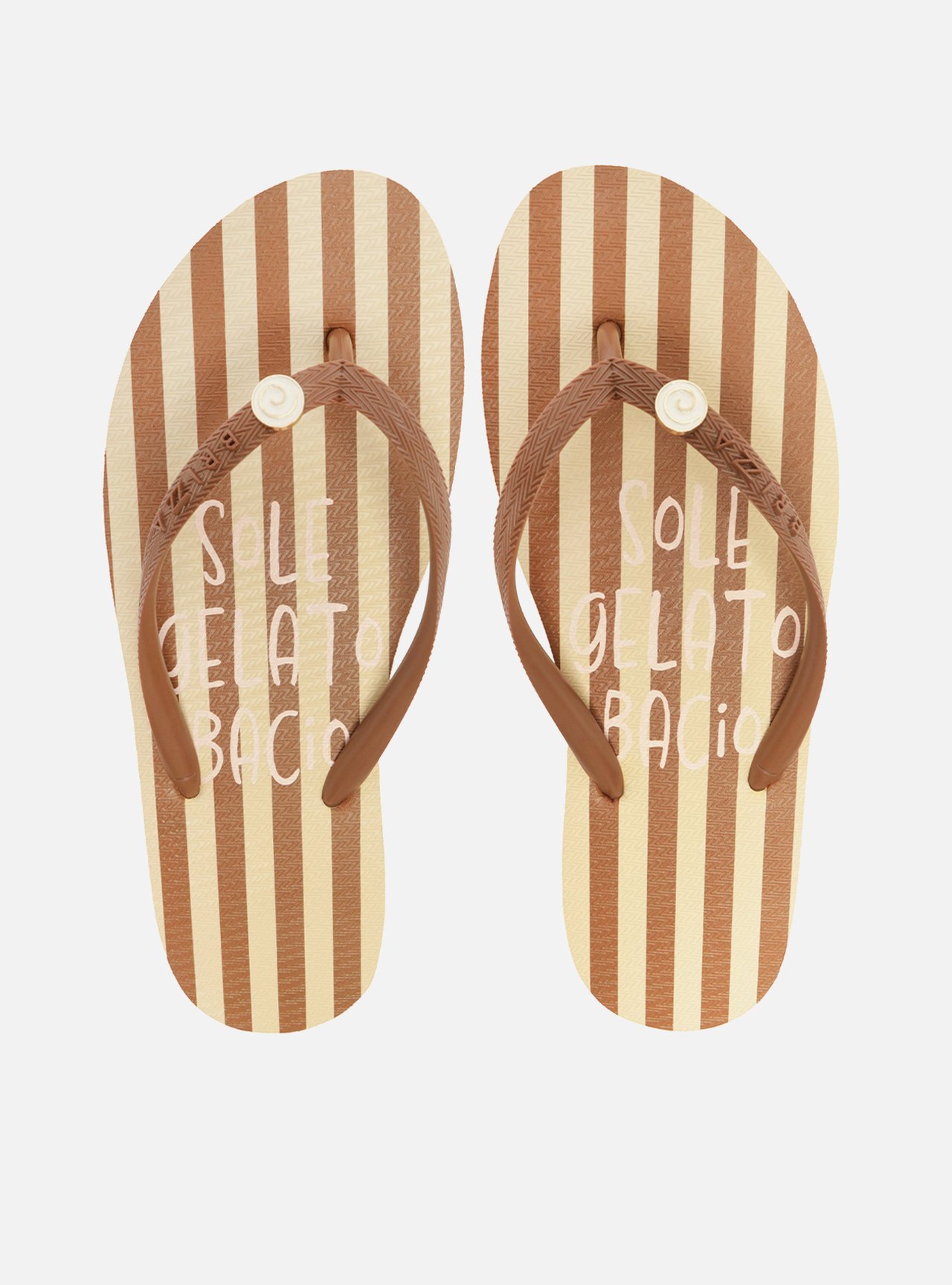 Chinelo de Dedo Marrom Listrado Easy Bacio Di Latte — foto 1