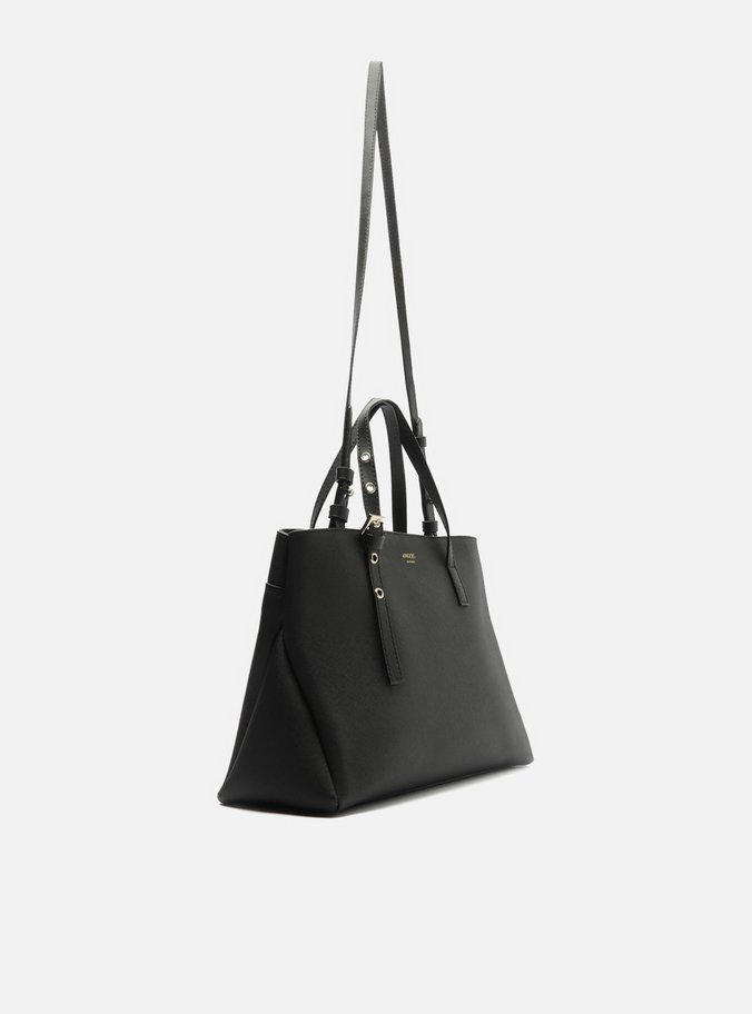 Bolsa Tote Preta Média Alça Fivela