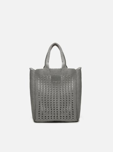 Bolsa Shopping Prata Metal Pequena