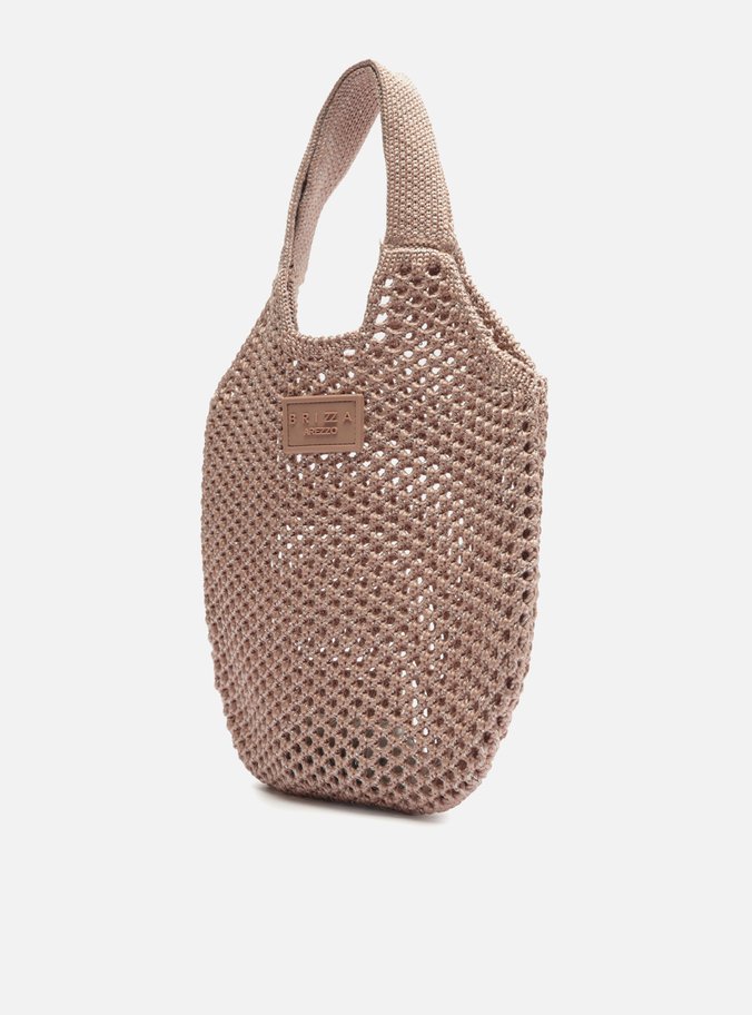 Bolsa Shopping Bege Crochê Mayra Pequena