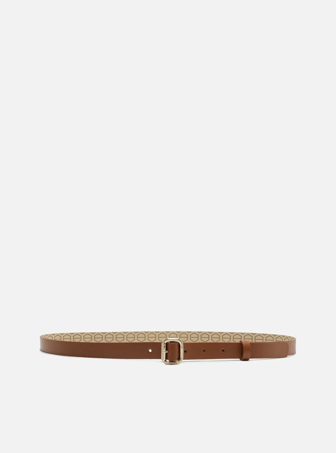 Cinto Marrom Couro Liso Fino Fivela