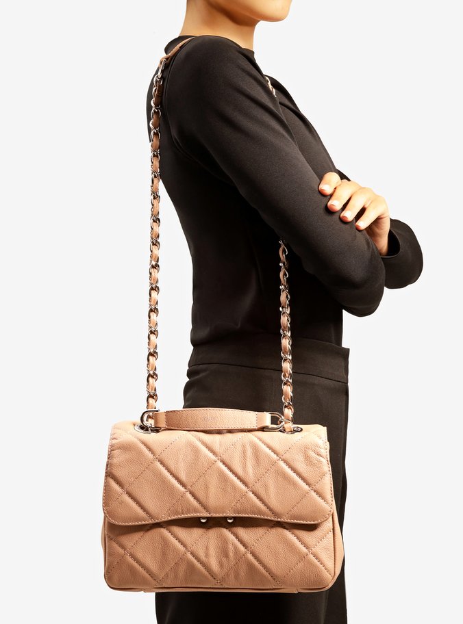 Bolsa Tiracolo Nude Couro Mizz Média