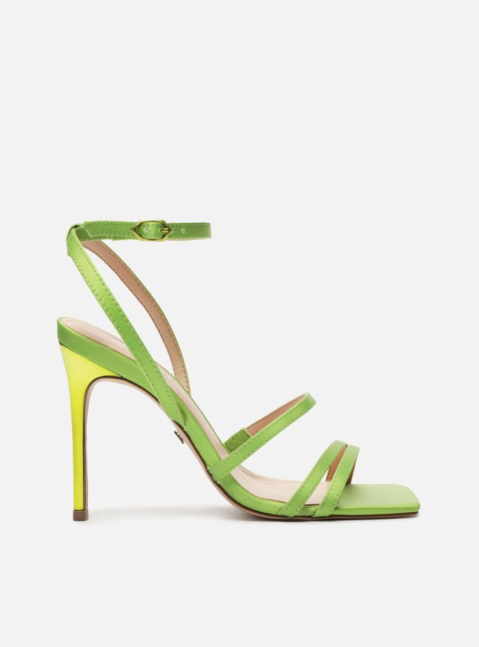 Sandália Verde Salto Fino Tiras