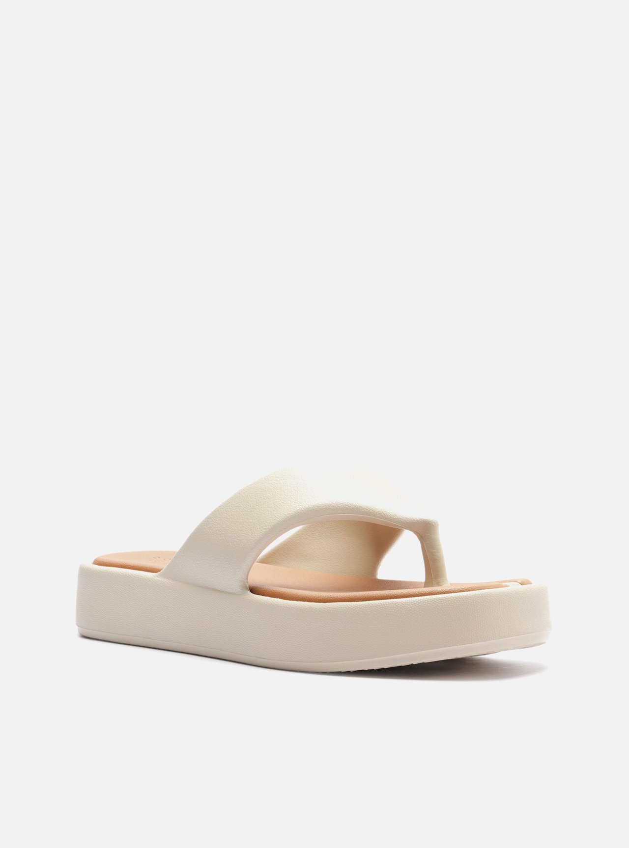 Sandália Branca Flatform Bicolor Tira — foto 2