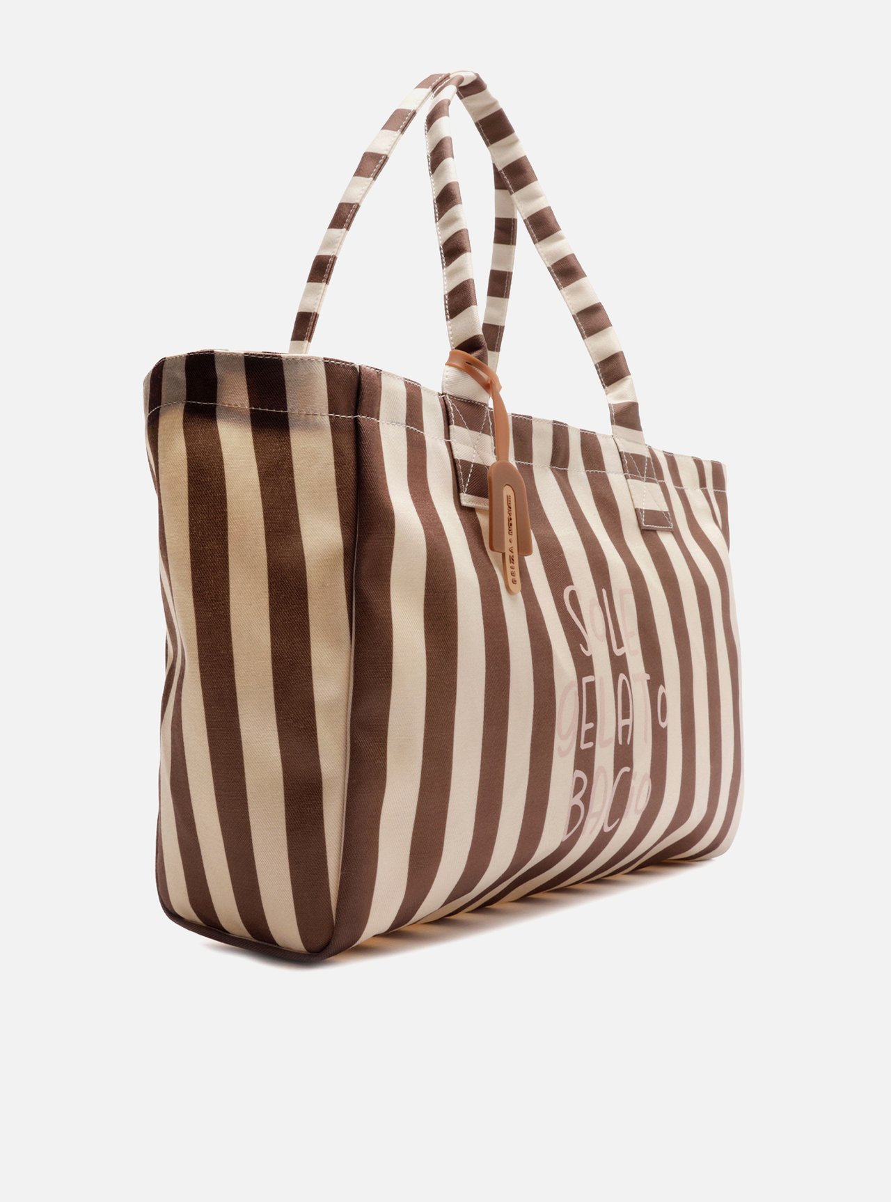 Bolsa Shopping Marrom Listrada Grande Brizza Bacio Di Latte — foto 5