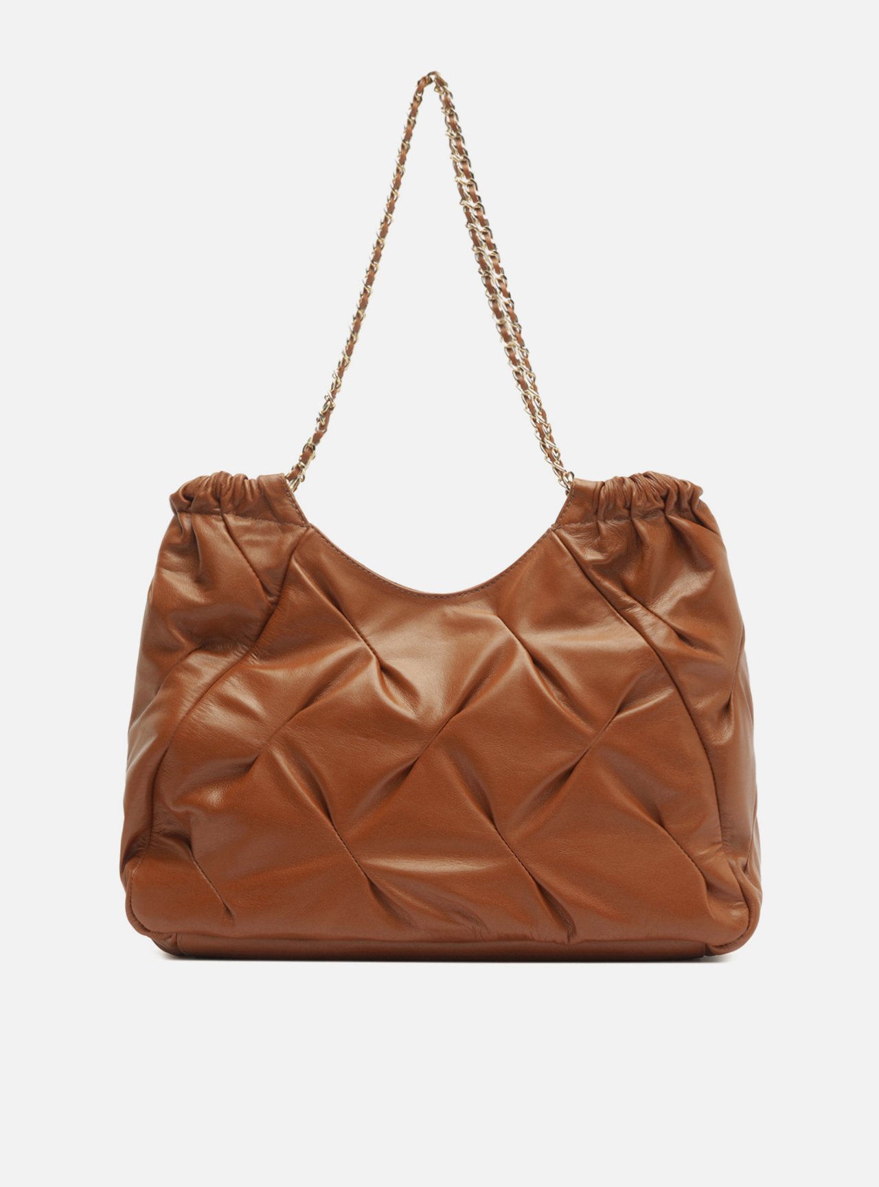 Bolsa Shopping Marrom Couro Grande Frisos — foto 3