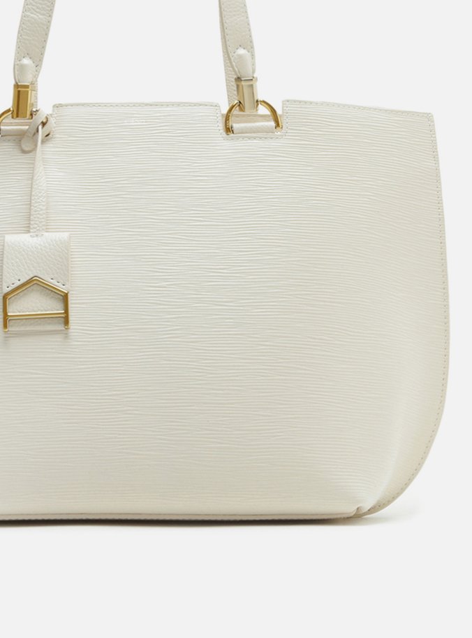 Bolsa Shopping Off-White Couro Abraccio Grande
