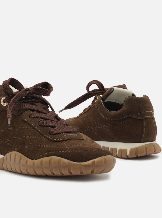 Tênis Marrom Suede Mix Sola Emborrachada