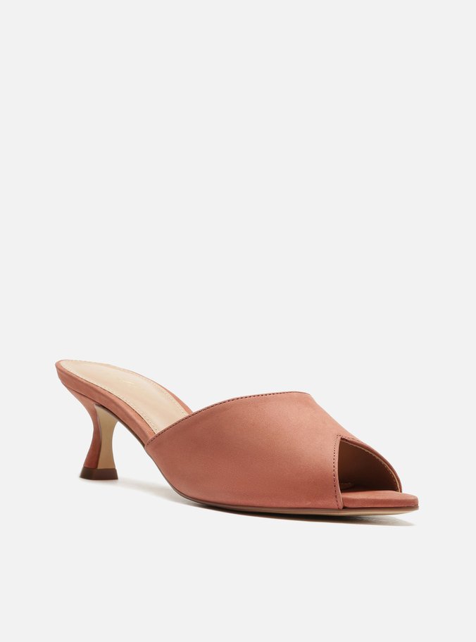 Mule Marrom Nobuck Bico Folha