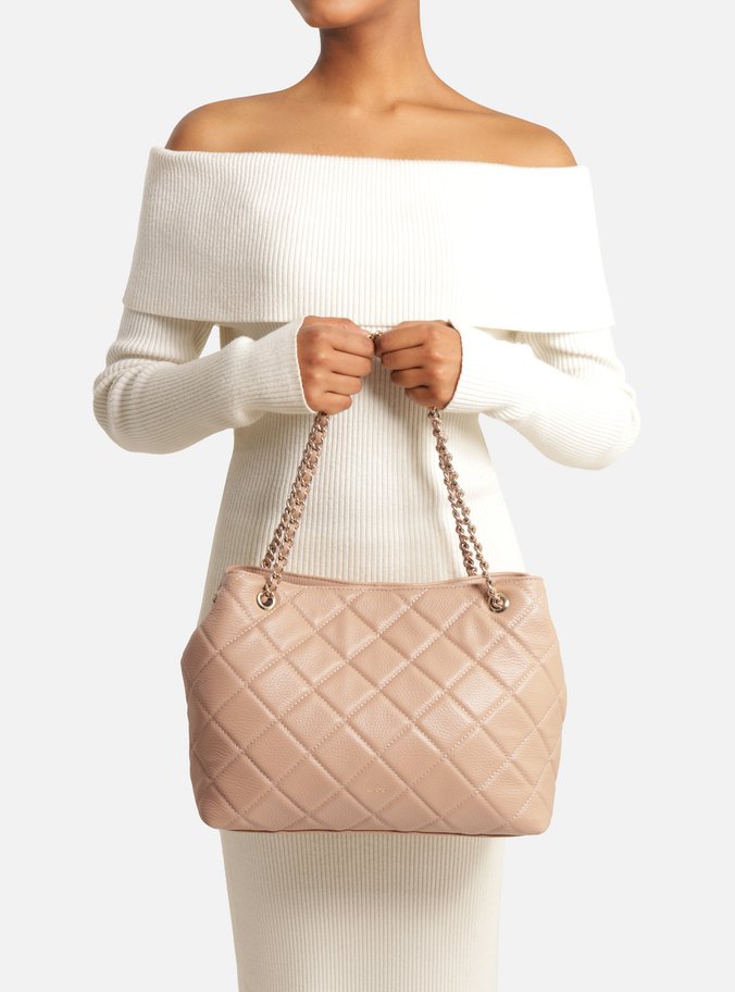 Bolsa Tote Rosa Couro Matelassê Gab Média