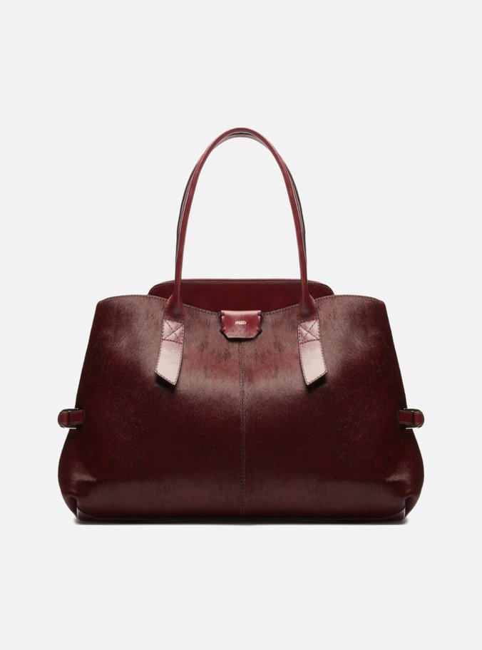 Bolsa Shopping Vermelha Pelo Couro Grande