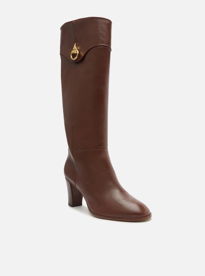 Bota Marrom Escuro Couro Cano Longo Savannah