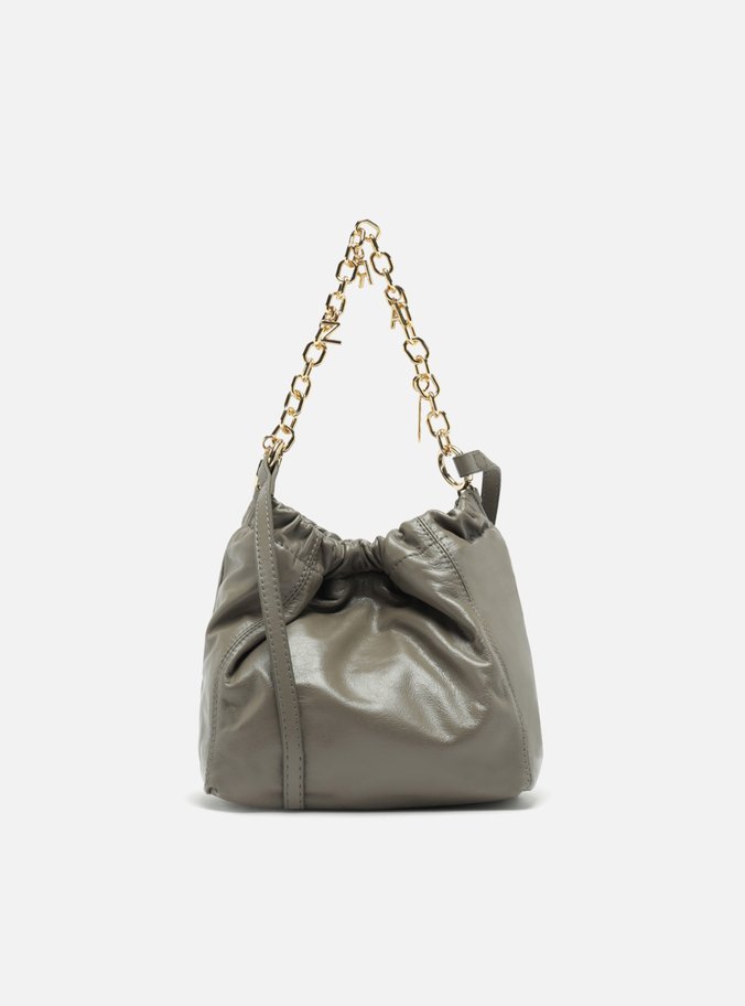 Bolsa Tiracolo Cinza Couro Olívia Pequena